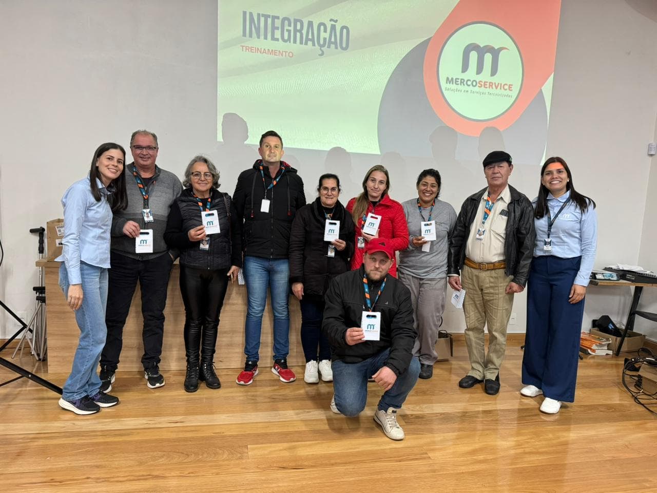 Novos Facilitadores no treinamento de integração da Mercoservice